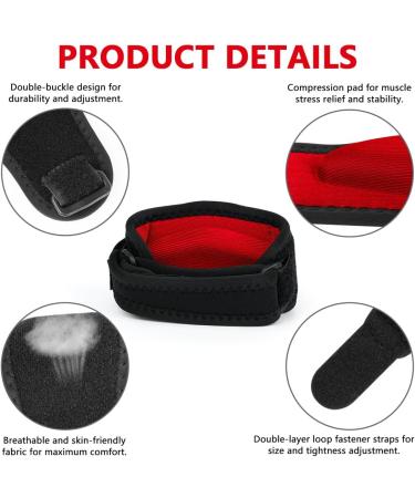 Acwoo Elbow Bandage - 2 Pack Tennis & Golf Arm Support - Red Sports Compression Sleeves - Buy Online on GoSupps.com
