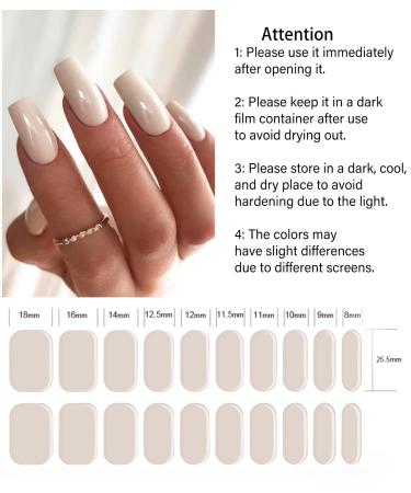 Wahrshei Nail Foils - 20 Beige Self-Adhesive UV Gel Nail Stickers & Wraps for Stunning Nails - Buy Online on GoSupps.com