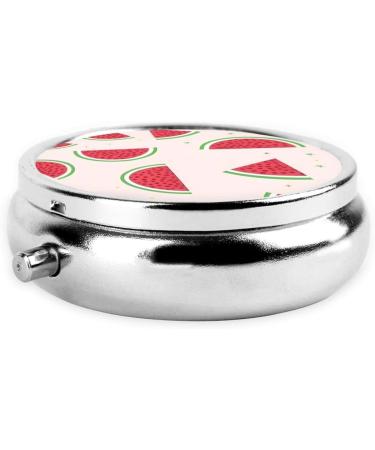 Pink Watermelon Round Pill Box | 3 Compartment Portable Organizer for Travel - Buy Online on GoSupps.com