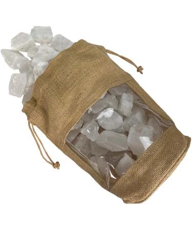Sudorewell Halit Salt Chunk - Premium White Rock Salt from Pakistan - 2.0 kg Cotton Bag with Viewing Window - Buy Online on GoSupps.com