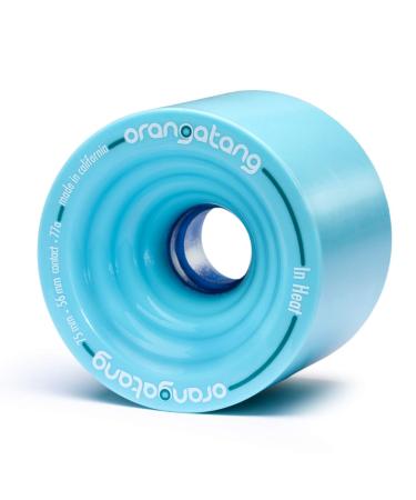 Orangatang in Heat 75 mm Downhill Longboard Skateboard Cruising Wheels (Set of 4) Blue, 77a w/o bearings