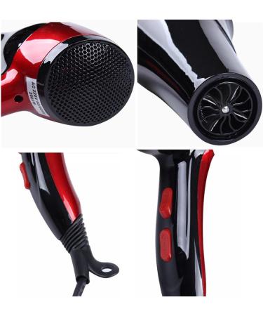 2000W Professional Hair Dryer with Nozzles Ionic Salon Powerful Hairdryer AC Motor Fast Blow Dryer with 3 Heat 2 Speed Low Noise Hairdryer Powerful Quick Drying for Home and Salon Red Small Gift - Buy Online on GoSupps.com