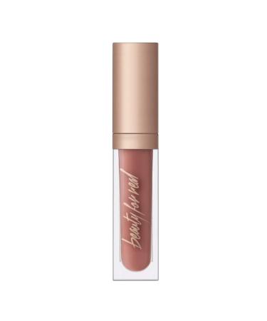 Beauty For Real Lip Gloss + Shine  Nudist - Beige Nude Pink - Non-Sticky Plumping & Hydrating Gloss - Light & Mirror In Cap - Contains Marine Collagen - 0.15 fl oz No Shimmer Nudist