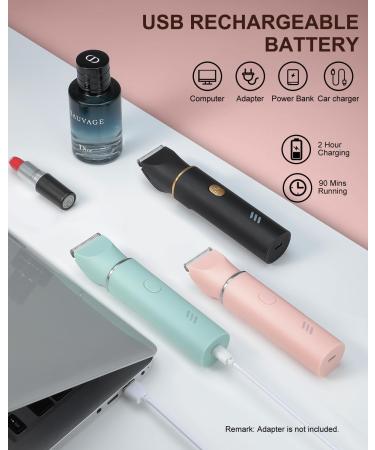 AREYZIN Waterproof Bikini Trimmer for Women - Electric Razor with Snap-in Ceramic Blades IPX7 Washable Wet & Dry Use - Green - Buy Online on GoSupps.com