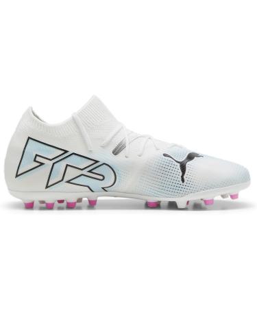 PUMA Men's Future 7 Match MG Soccer Shoes - White/Black/Pink | Size 43 EU - International Shipping Available - Buy Online on GoSupps.com
