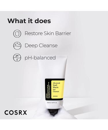 COSRX Snail Mucin Gel Cleanser 5 fl.oz | Korean Skin Care with Snail Secretion Filtrate - Buy Online on GoSupps.com