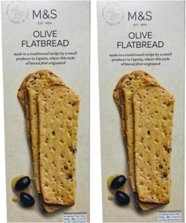 Marks & Spencer Olive Flatbread 150g M&S Food - 2 Pack in a Premier Life Store Box - Buy Online on GoSupps.com