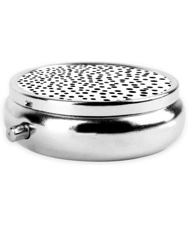 Buy Black Polka Dots Portable Metal Pill Box | Round Mini 3-Compartment Design for Travel - Buy Online on GoSupps.com