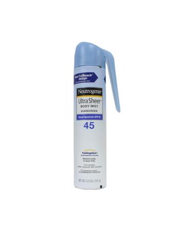 Neutrogena Ultra Sheer Spf#45 Body Mist Full Reach Spray 5 Ounce (141g)
