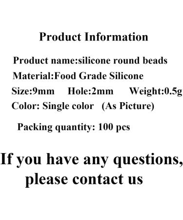 100pcs 9mm Silicone Round Loose Ball Pearl DIY Mom Necklace Accessories Chewing Ball - Buy Online on GoSupps.com