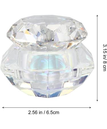Minkissy Nail Art Crystal Cup Stained Glass Nail Polish Glass Cup Transparent Nail Polish Nail Polish Glass Container Cream Nail Gel Polish Nail Polish Glass Jar Large Big Diamond As Shown - Buy Online on GoSupps.com