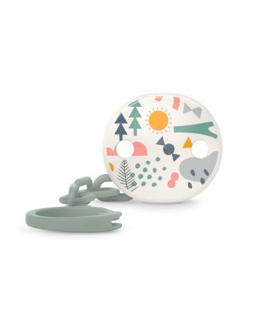 Suavinex pacifier holder pacifier chain pacifier holder with clip for children +0 months suitable for newborns walk in the park green 1 unit (confezione da 1) green - walk 1 unit (confezione da 1)