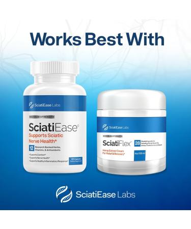 SciatiFlex Maximum Strength Sciatic Cream - Relieve Sciatic Nerve Pain in Lower Back Hips & Legs | Hemp & Arnica Formula - 4oz - Buy Online on GoSupps.com