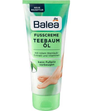 2x100ml Balea foot cream - tea tree with vine leaf extract oil and vitamins Germany