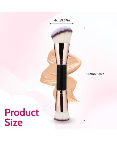 Premium Double Ended 2-in-1 Makeup Brushes - Foundation Contour & Highlighter Kabuki Brush for Liquid & Cream Blending - International Shipping - Buy Online on GoSupps.com
