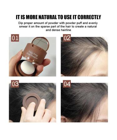 Hair Shadow Powder for Thinner Hair - Fluffy Root Cover & Concealer with Mirror 4g Dark Gray - Buy Online on GoSupps.com