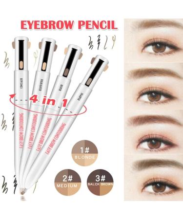 4-in-1 Eyebrow Contour Pen - Long Lasting Defining & Highlighting Pencil in Medium Colors | International Shipping - Buy Online on GoSupps.com