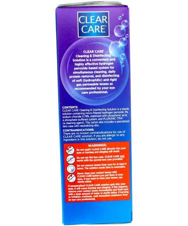 Clear Care 12 oz Cleaning and Disinfecting Solution - Fast-acting Formula - Buy Online on GoSupps.com