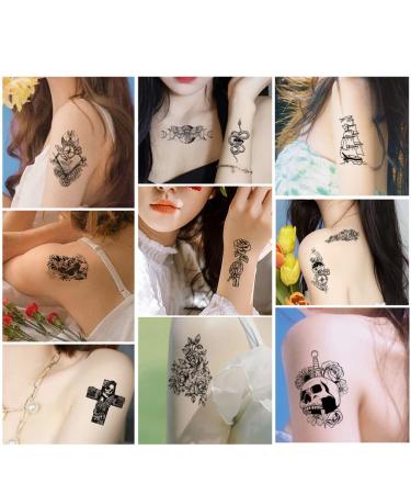 Realistic 52 Sheet Temporary Tattoos for Men & Women - Waterproof and Long Lasting Black Tattoo Stickers - Body Art for Face, Hand, Arm, Neck, and Leg - Buy Online on GoSupps.com