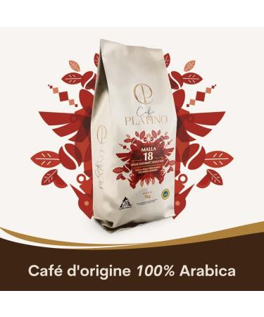 Platinum Coffee - Colombian Supremo Coffee Beans 1Kg - 100% Arabica - Certified by the National Federation of Coffee Growers of Colombia - Mesh +18 - Buy Online on GoSupps.com