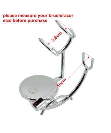 Buy Anti-Slip Chrome Metal Razor & Shaving Brush Stand Holder - Premium Quality for a Perfect Shave | International Shipping Available - Buy Online on GoSupps.com