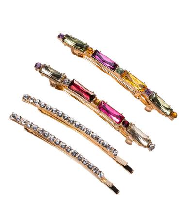 Beaupretty Rhinestone Bobby Pins - Colorful Crystal Hair Clips for Daily Fashion | 4pcs - Buy Online on GoSupps.com