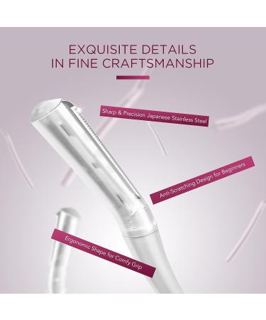 Professional Dermaplane Razor for Women - 6pcs Set for Face, Peach Fuzz, and Eyebrow Hair Removal | Gentle Skin Exfoliation Tool - Buy Online on GoSupps.com