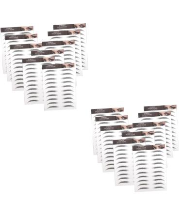 Healeved Black Eyebrows 20 Pcs Imitation Eco Eyebrow Sticker Fake Eyebrow Brow Stickers Transfer Stickers 3d Eyebrow Lines 21.5X14.5cmx2pcs Blackx2pcs