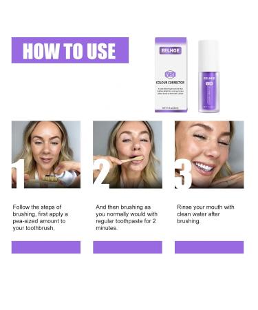 YUECI V34 Colored Toothpaste for Sensitive Teeth - 2-Pack Tooth Cleaning Solution with Mouth Cleaning Light - Violet - Buy Online on GoSupps.com