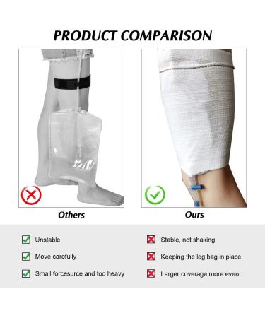 Foley Leg Bag Holder - 2Pcs Fabric Catheter Sleeve for Legs (L) | Elastic Calf Strap for Drainage Bags - Buy Online on GoSupps.com