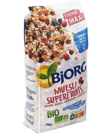 BJORG - Muesli Bio Sans Sucres Ajout s - Raisin Figue Abricot - Aux C r ales Compl tes - Paquet de 1 5 kg & Muesli Superfruits Bio - Raisins Cassis Myrtilles Cranberries - Sans Sucres Ajout s Sans Sucres Ajout s + Muesli Superfruits Bio - Buy Online on GoSupps.com