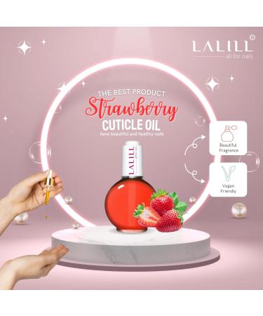 Lalill Nail Cuticle Oil 75ml - Vegan Strawberry Nail Care Oil for Healthy Nails & Skin - Spa Manicure & Nail Design Essential - Easy Pipette Application - Buy Online on GoSupps.com