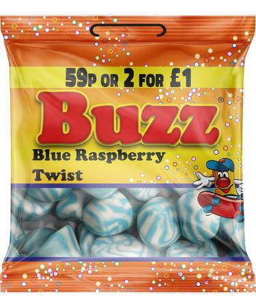 Buzz Sweet's Raspberry Twist|Blue Raspberry Sweets| Classic Retro Sweets - Pick n Mix Fruity Sweets | Kids Bag| 14 Packs