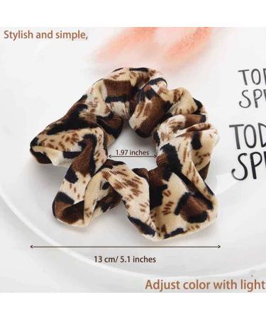 6 PCS Cheetah Print Hair Scrunchies for Women - Animal Print Velvet Leopard Bow Hair Ties - Large Clips for Thick Hair - 3 Styles - Buy Online on GoSupps.com