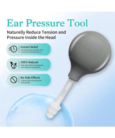 Ear Pressure Relief Device, Headache and Migraine Relief Product That Naturally Reduces Tension & Pressure, Airplane Ear Pressure Relief Through Inner Ear Pressure Stimulation, with 3 Sizes Earplugs Gray - Buy Online on GoSupps.com