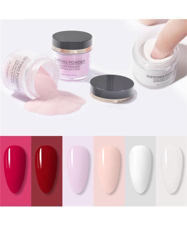 Acrylic Nails Dip Powder Nail Kit Nude Pink Glitter 6 Colors Acrylic Dipping Powder System Kit For French Nail Manicure Nail Art Set 10ml Colorful Rhinestones (A One Size) One Size A - Buy Online on GoSupps.com