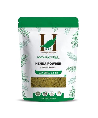 H&C 100% Natural and Pure Henna Powder / Lawsonia Inermis 227 gms (1/2 LB) for Hair 8 Ounce (Pack of 1) 8