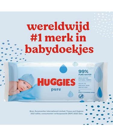 Huggies Pure Baby Cloths - 18 Packs (1008 Towels) | 99% Pure Water Perfume-Free Natural Wet Wipes for Gentle Cleaning & Protection - Buy Online on GoSupps.com