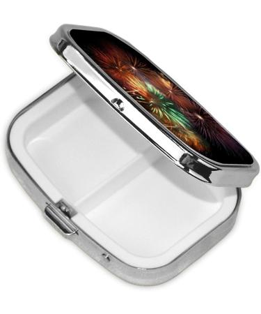 Splendid Fireworks 2 Compartment Pill Case | Cute Travel Pill Box for Purse & Gifts - International Shipping Available - Buy Online on GoSupps.com