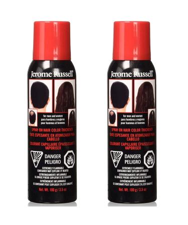 Jerome Russell Spray-on Color Medium Brown Hair Thickener For Fine and Thinning Hair 3.5 oz 2-Pack