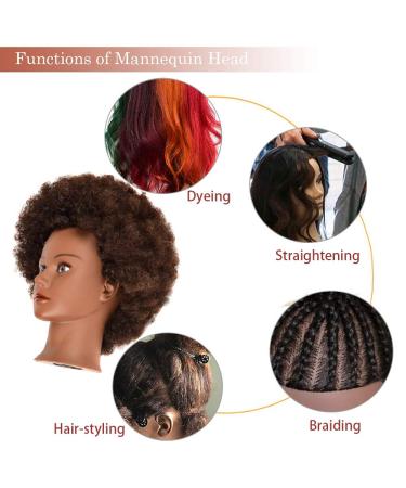 Curly Afro Mannequin Head with 100% Human Hair - Perfect for Hairdresser Training and Styling Practice - Buy Online on GoSupps.com