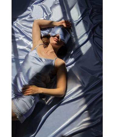 DROWSY Silk Sleep Mask - Luxurious Padded Cocoon for Total Darkness (Blue Belle) - Buy Online on GoSupps.com