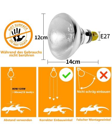 Buy Lucky Herp 125W UVA UVB Thermal Lamp for Reptiles - Ideal E27 Basking Spot Light for Turtles Bearded Dragons & Lizards - Perfect Terrarium UVB Heat Lamp - Buy Online on GoSupps.com
