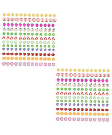Healeved 4800 Pcs 12 Fruit Sliced nail Art Accessories Diy Manicure Nail Resin Embellishments Nail Art Decorations Nail Art Diy Slices Lovely Nail Fruit Decor Nail Decals Flowers