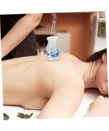Homsfou 3 StK Moxibustion Cup - Portable Moxa Tools & Gua Sha Pot for Massage - Electric Moxibustion Device - Ceramic White | International Shipping Available - Buy Online on GoSupps.com