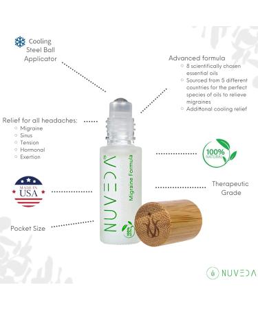 NUVEDA Advanced All Natural Migraine Relief Stick - Modern Ayurvedic Headache Relief | Roll-On Aromatherapy | Made in USA - Buy Online on GoSupps.com