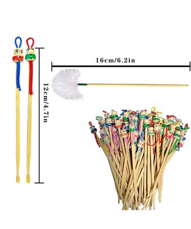 10-Pack Handmade Bamboo Ear Cleaner Set - Portable Earwax Removal Tool for Adults & Children | Doll Head Decoration, Goose Feather, 2 Styles - Buy Online on GoSupps.com