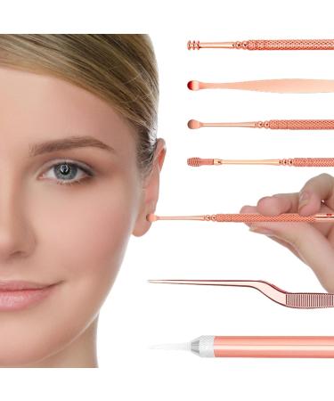 Rose Gold 7-Piece Ear Digging Spoon & Spiral Pick Set | Ear Wax Remover | One Size - Buy Online on GoSupps.com