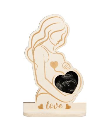 Chala pregnant picture frame wood gift idea for expectant mothers baby ultrasound photo frame love in the belly pregnant mom gift pregnancy gift ideas for expectant mother party baby