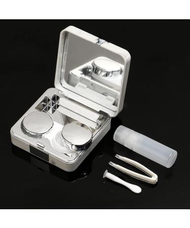 Nfegsiya Quadratic Contact Lens Container - Marble Surface Mirror Box for Travel - Eye Soak Holder (White) - Buy Online on GoSupps.com